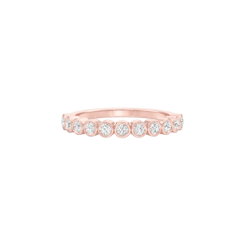 Ballerina Half Eternity Diamond Band Ring 18 KT / Rose Gold / 18