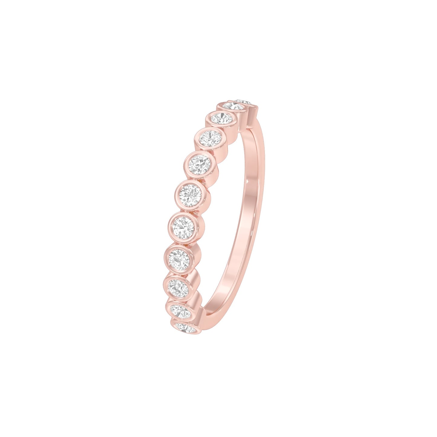 Ballerina Half Eternity Diamond Band Ring 18 KT / Rose Gold / 18