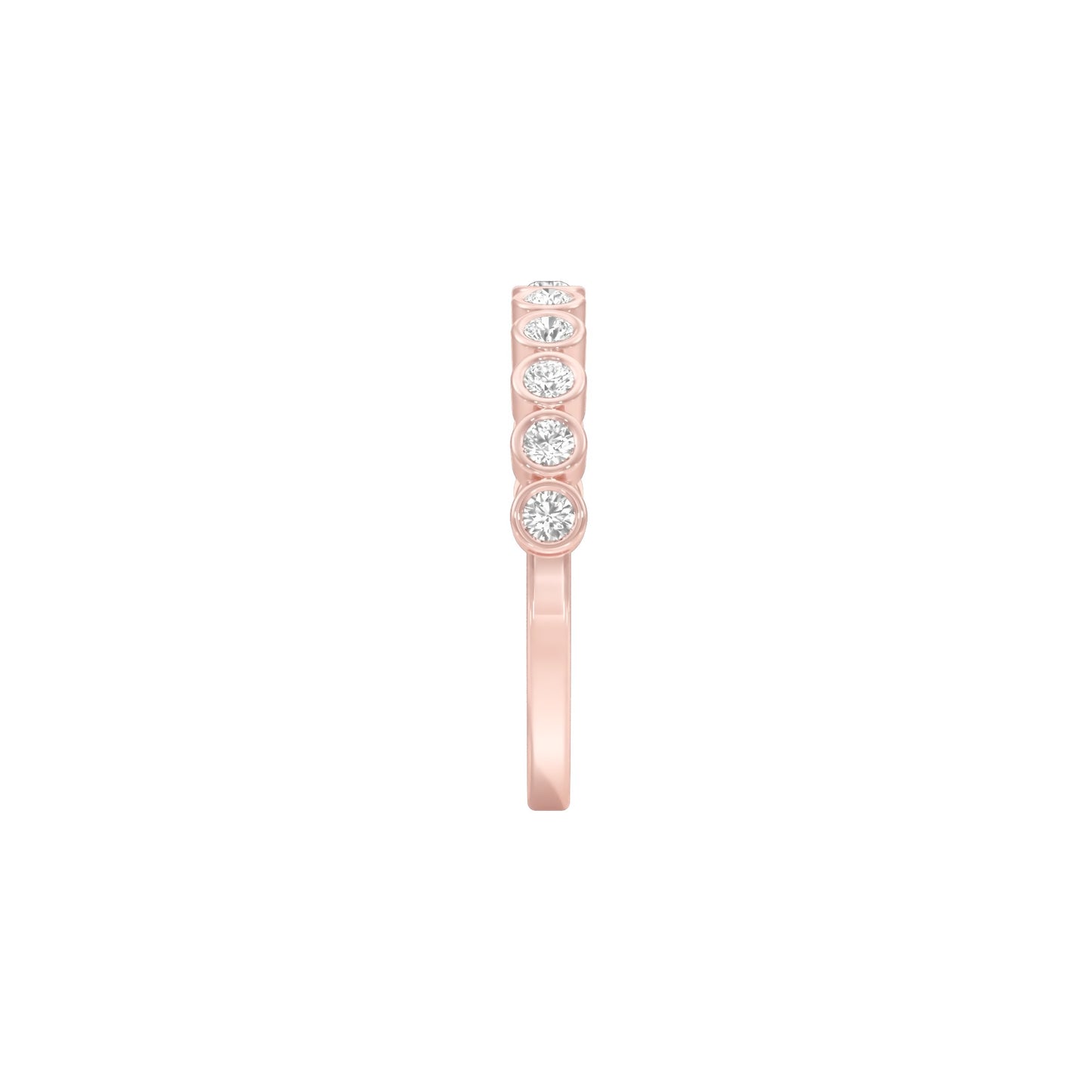 Ballerina Half Eternity Diamond Band Ring 18 KT / Rose Gold / 18