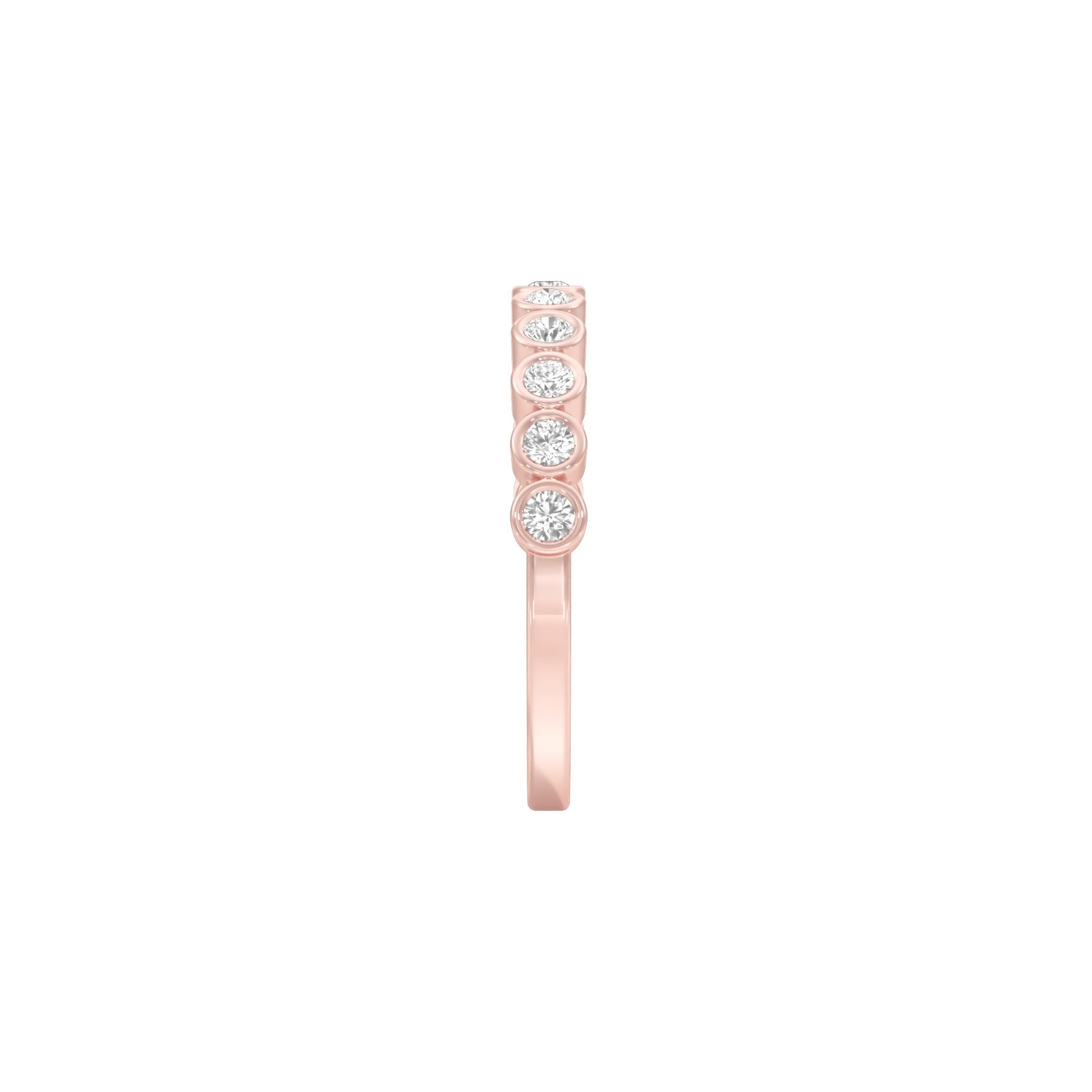 Ballerina Half Eternity Diamond Band Ring 18 KT / Rose Gold / 18