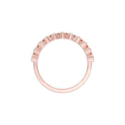 Ballerina Half Eternity Diamond Band Ring 18 KT / Rose Gold / 18
