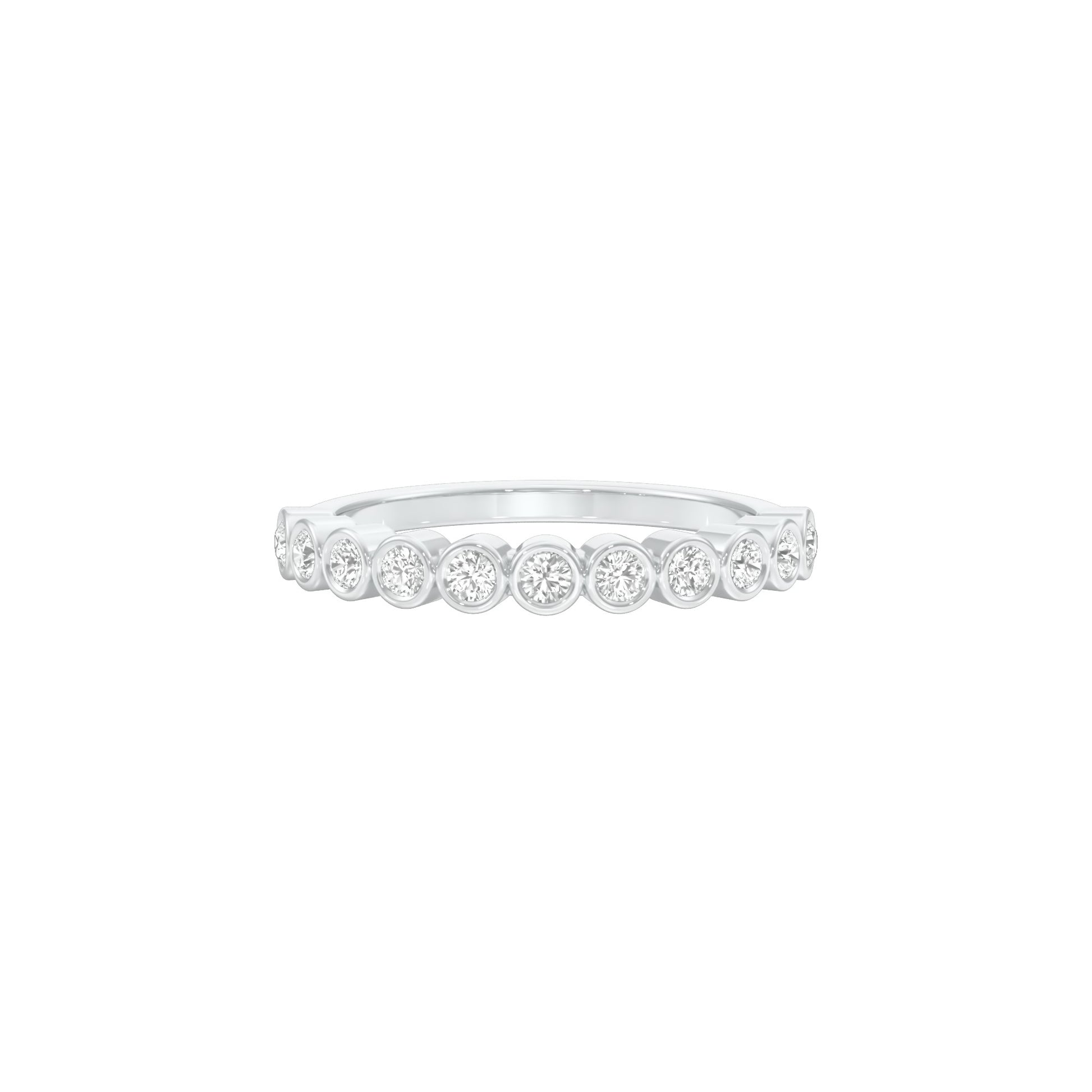 Ballerina Half Eternity Diamond Band Ring 18 KT / White Gold / 18