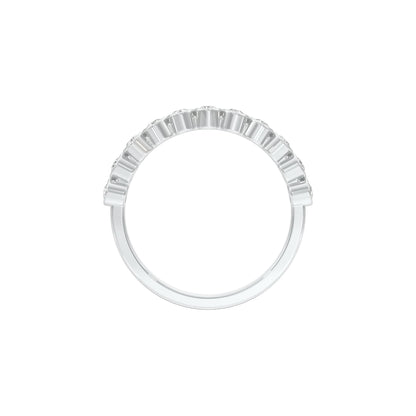 Ballerina Half Eternity Diamond Band Ring 18 KT / White Gold / 18