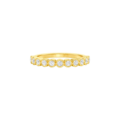 Ballerina Half Eternity Diamond Band Ring 18 KT / Yellow Gold / 18