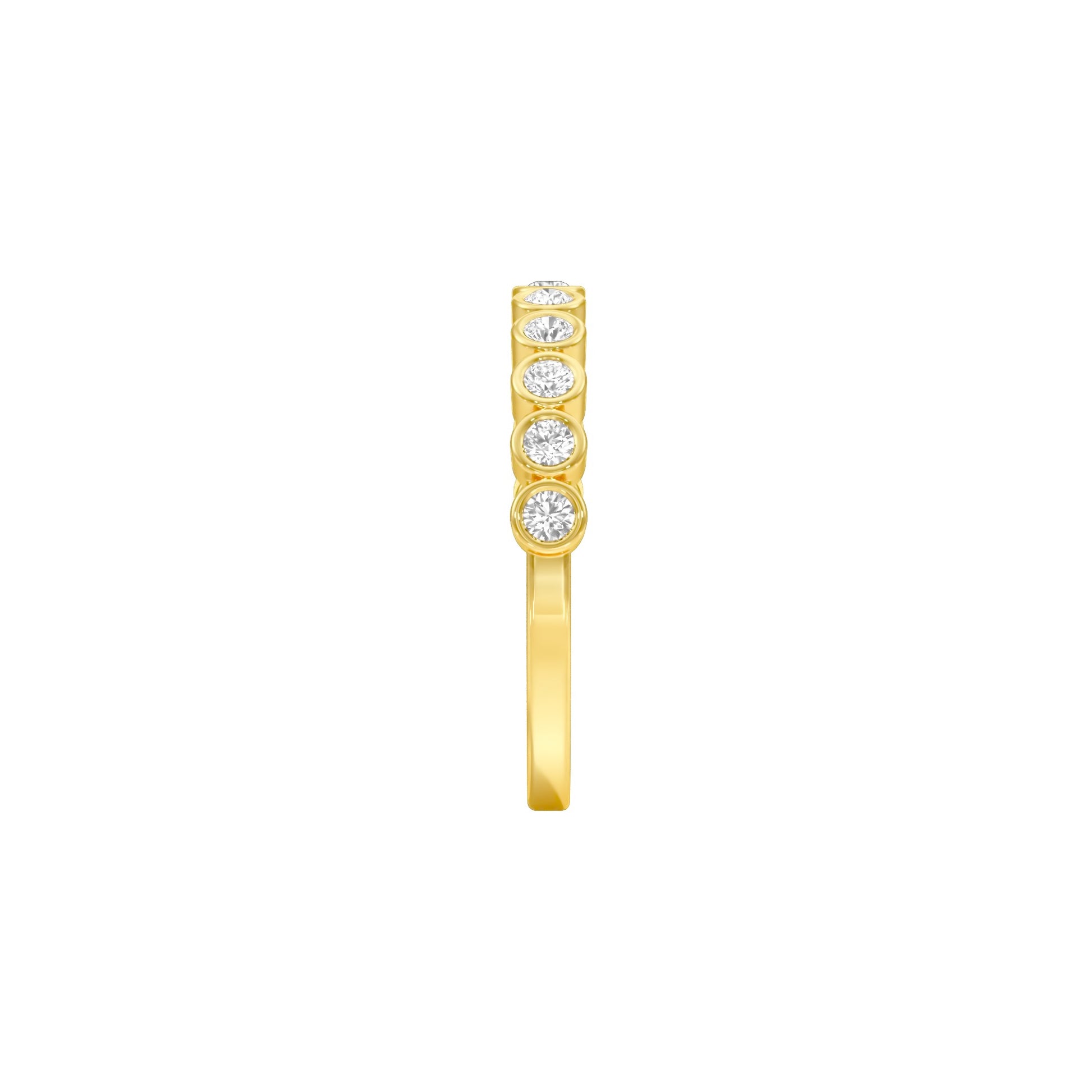 Ballerina Half Eternity Diamond Band Ring 18 KT / Yellow Gold / 18
