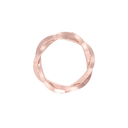 Braided Shimmer Diamond Band Ring 18 KT / Rose Gold / 18