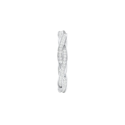 Braided Shimmer Diamond Band Ring 18 KT / White Gold / 18