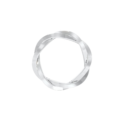 Braided Shimmer Diamond Band Ring 18 KT / White Gold / 18