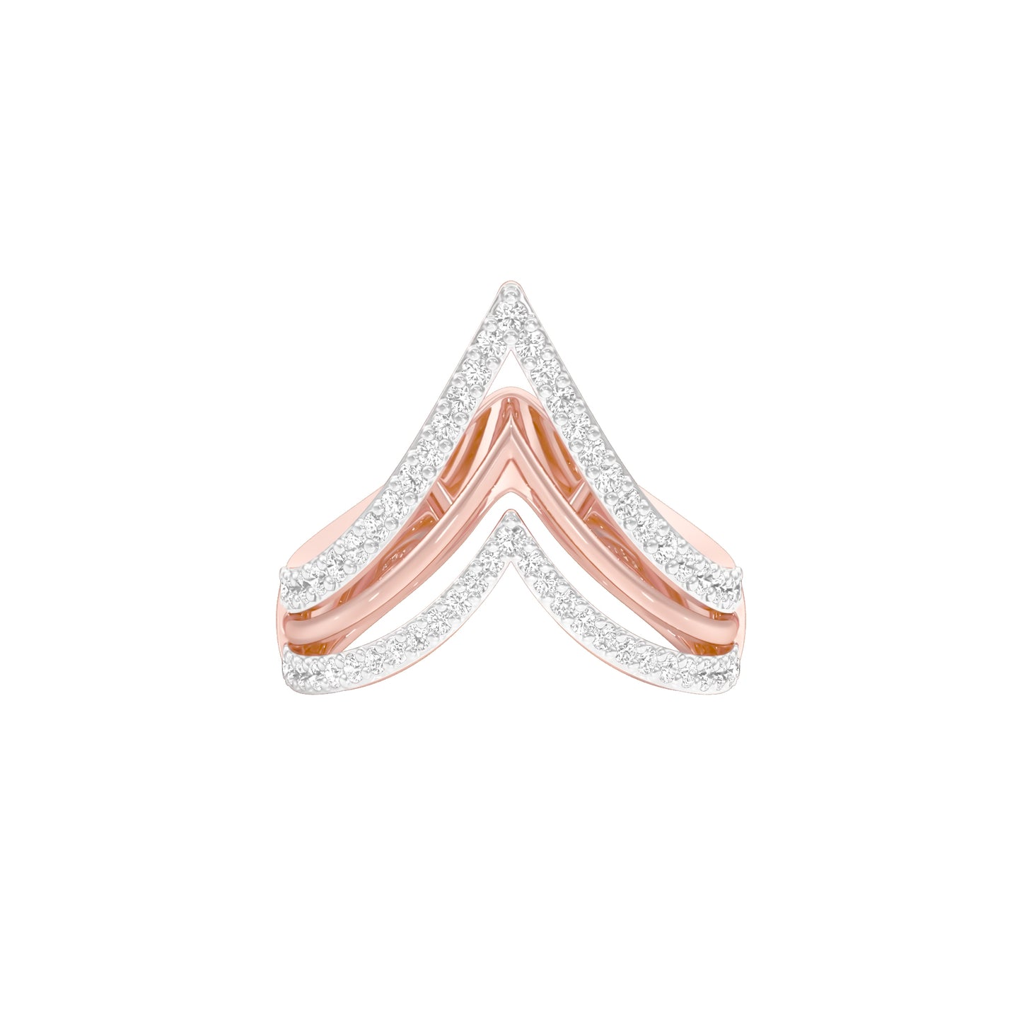 Wishbone Chevron Diamond Ring 18 KT / Rose Gold / 18