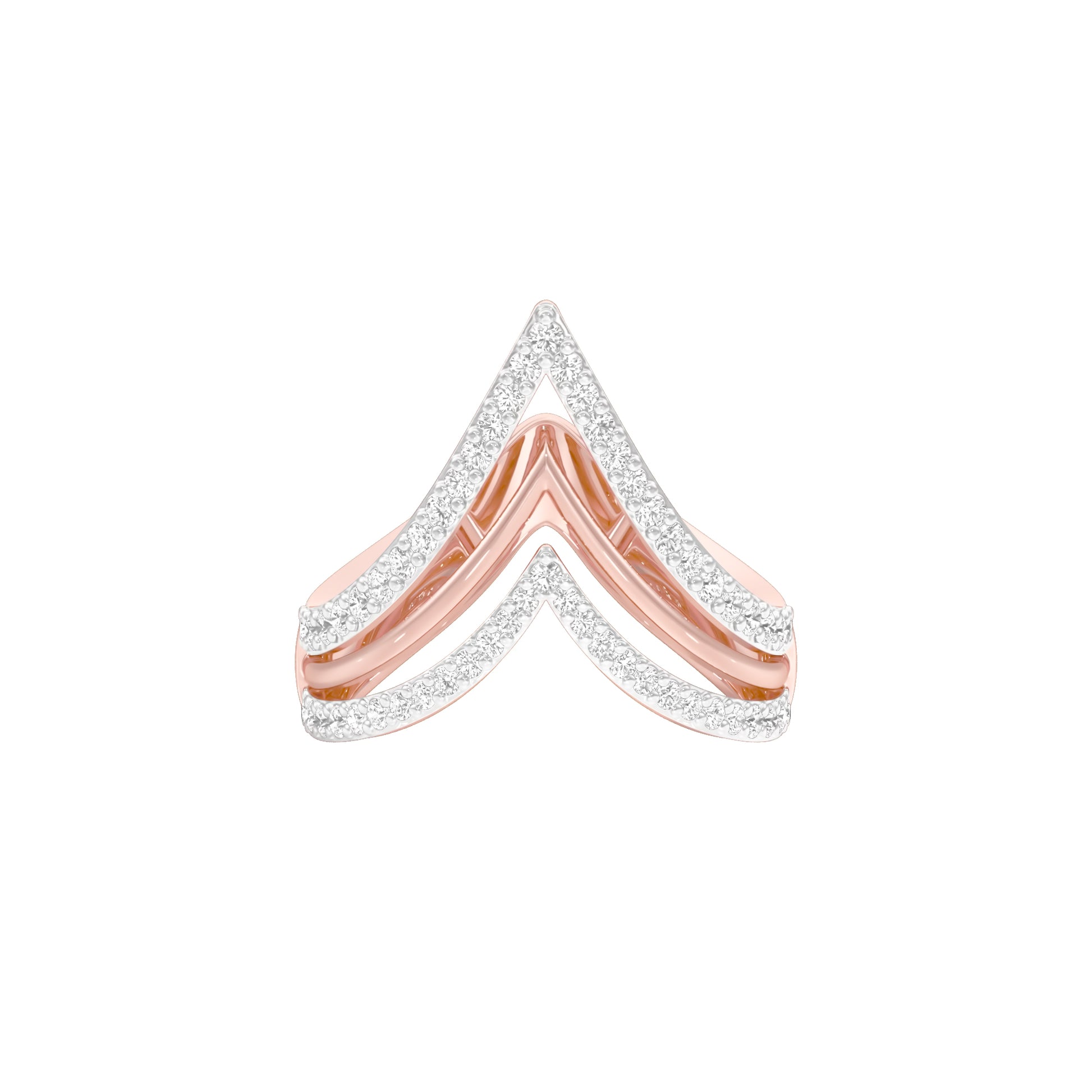 Wishbone Chevron Diamond Ring 18 KT / Rose Gold / 18