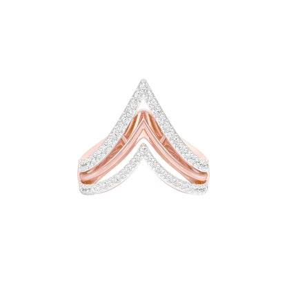 Wishbone Chevron Diamond Ring 18 KT / Rose Gold / 18