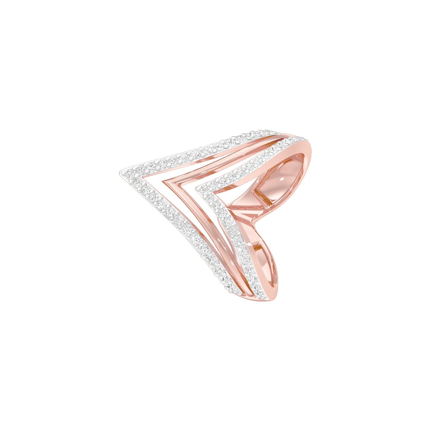 Wishbone Chevron Diamond Ring 18 KT / Rose Gold / 18
