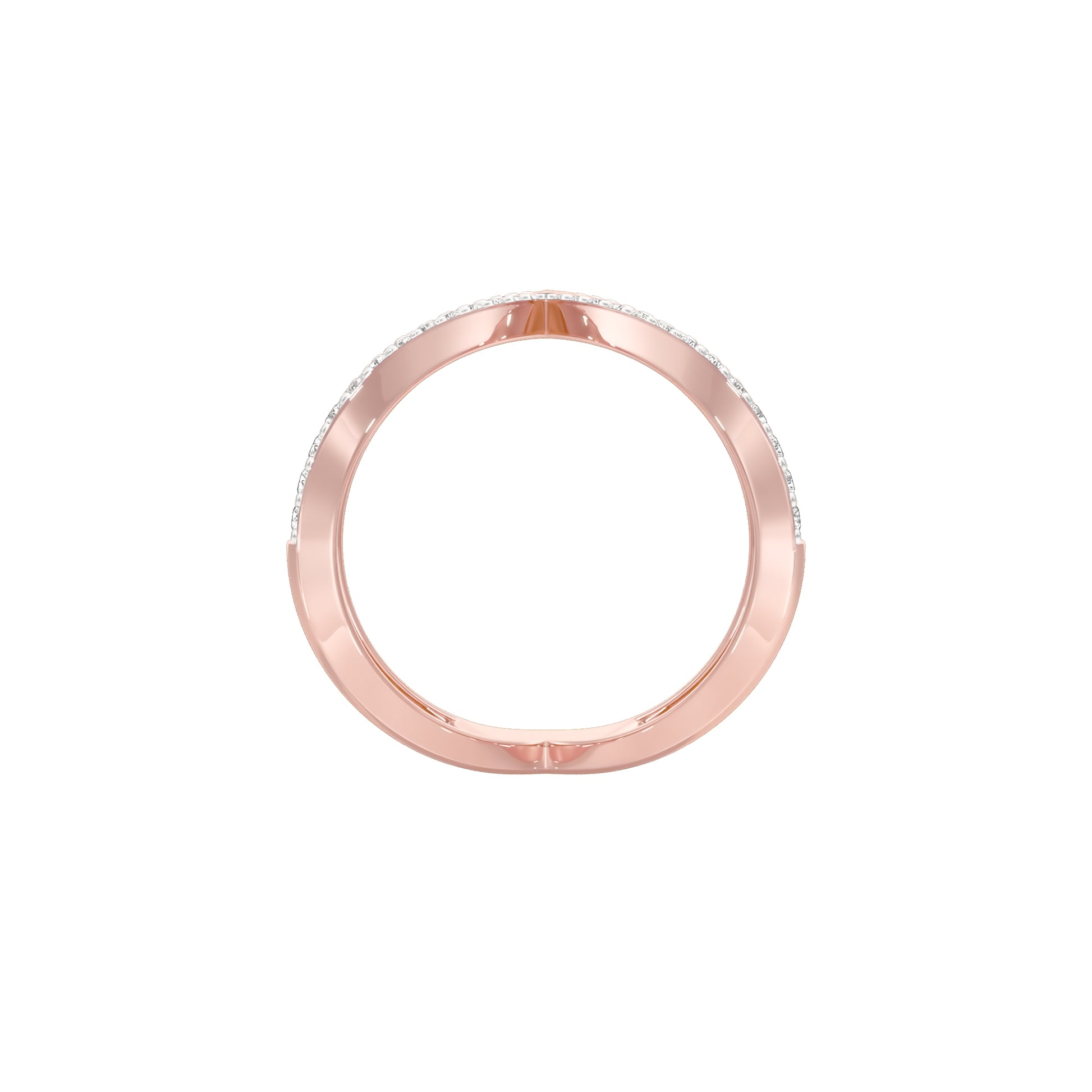 Wishbone Chevron Diamond Ring 18 KT / Rose Gold / 18