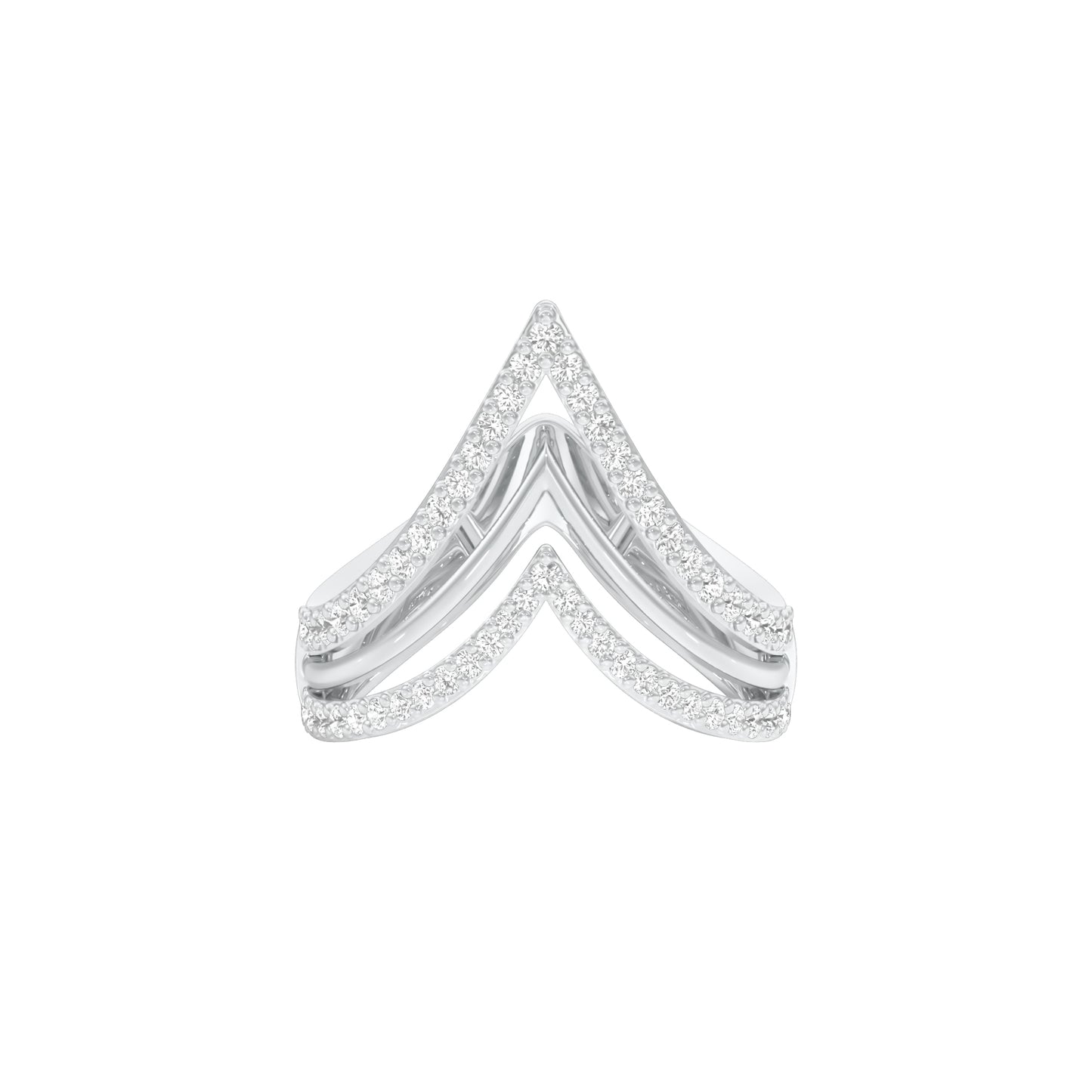 Wishbone Chevron Diamond Ring 18 KT / White Gold / 18