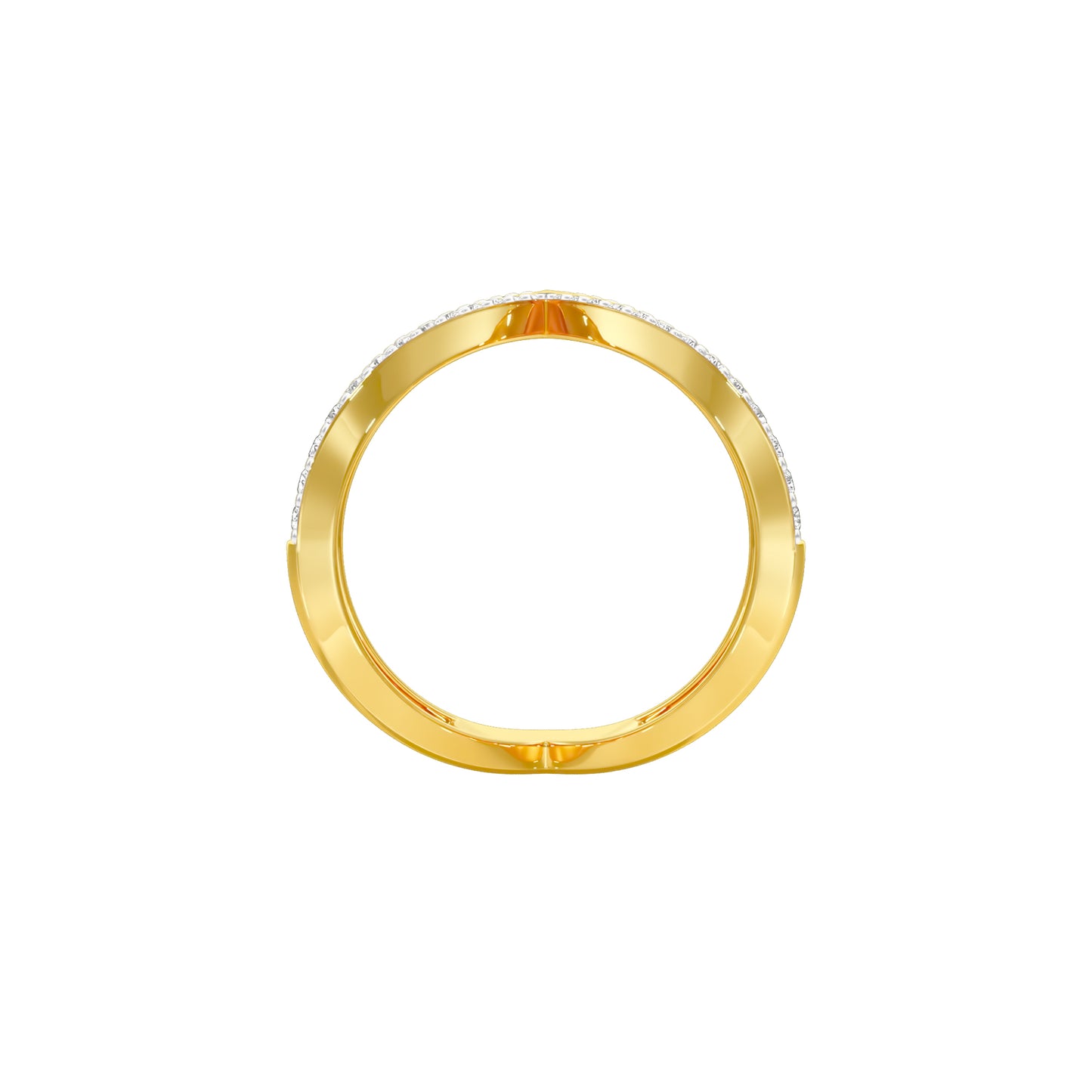 Wishbone Chevron Diamond Ring 18 KT / Yellow Gold / 18