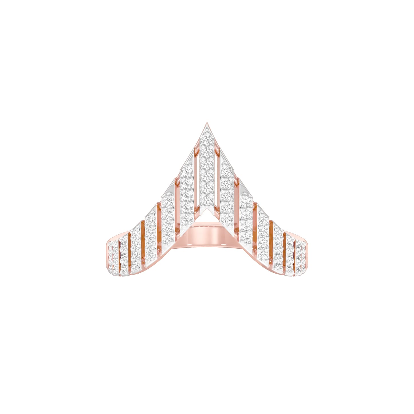 Pointed Chevron Diamond Engagement Ring 18 KT / Rose Gold / 18