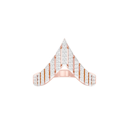 Pointed Chevron Diamond Engagement Ring 18 KT / Rose Gold / 18