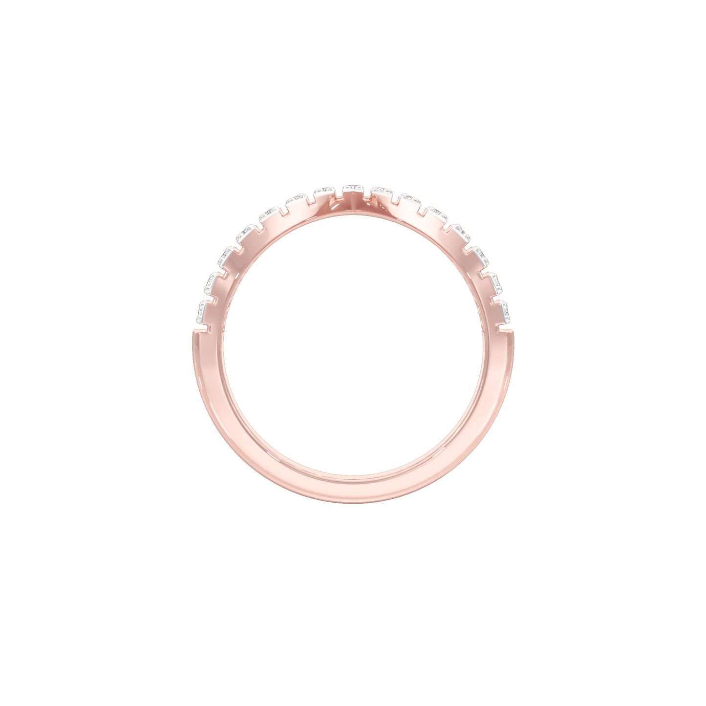 Pointed Chevron Diamond Engagement Ring 18 KT / Rose Gold / 18