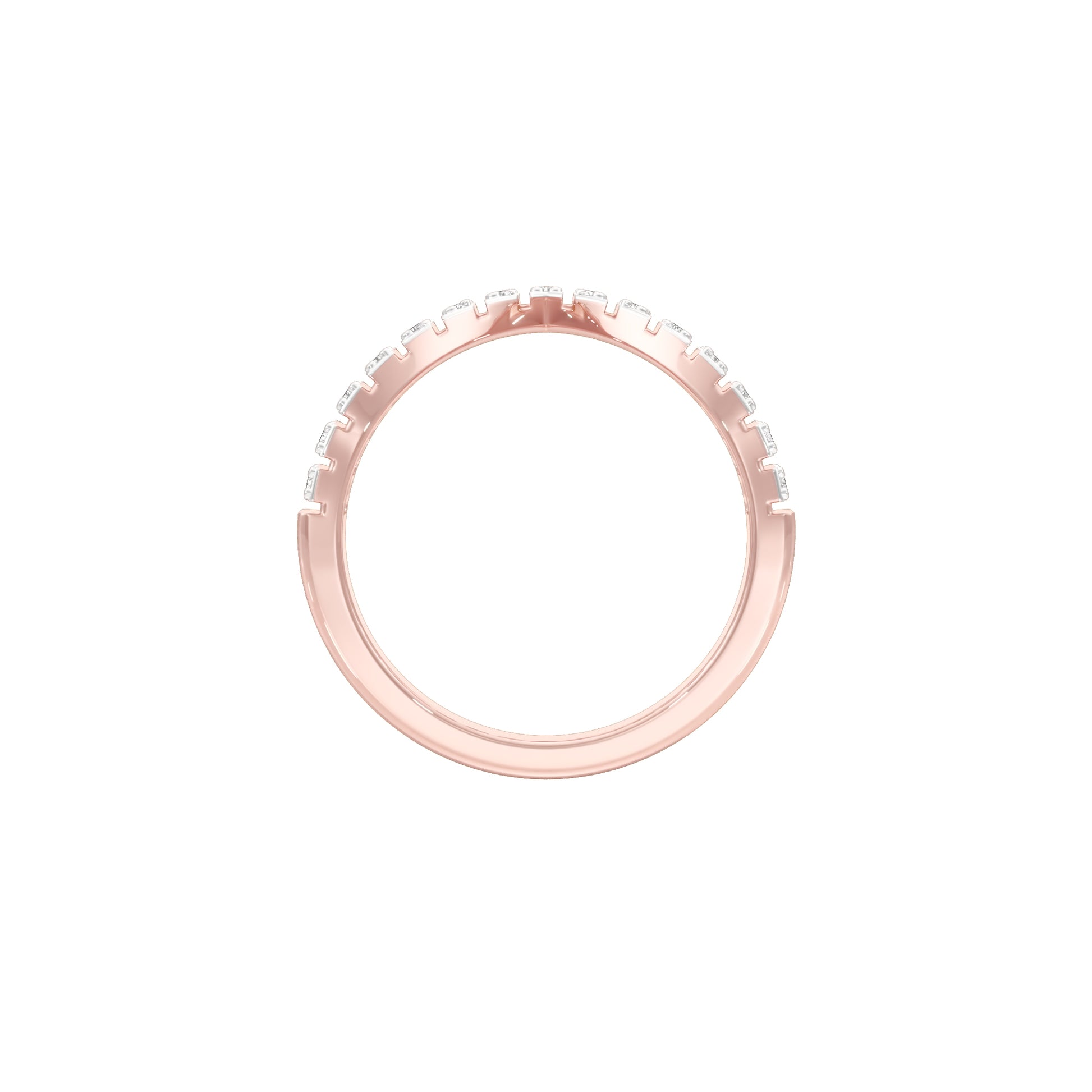 Pointed Chevron Diamond Engagement Ring 18 KT / Rose Gold / 18