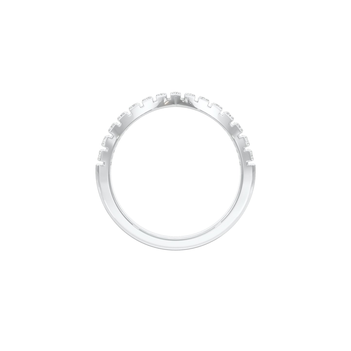 Pointed Chevron Diamond Engagement Ring 18 KT / White Gold / 18