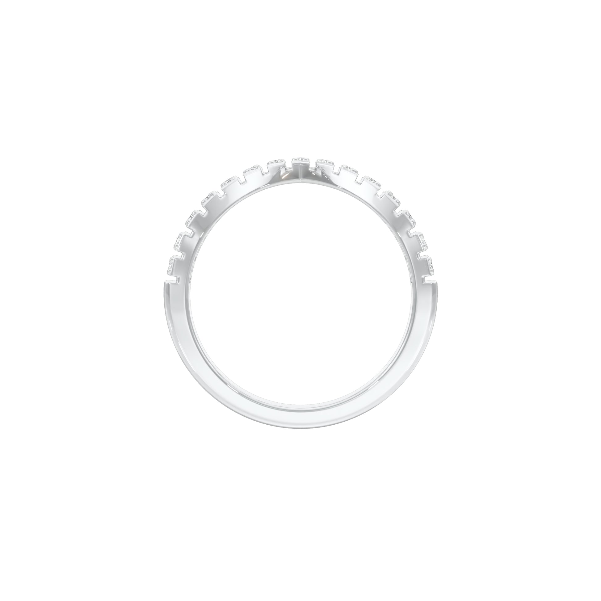 Pointed Chevron Diamond Engagement Ring 18 KT / White Gold / 18