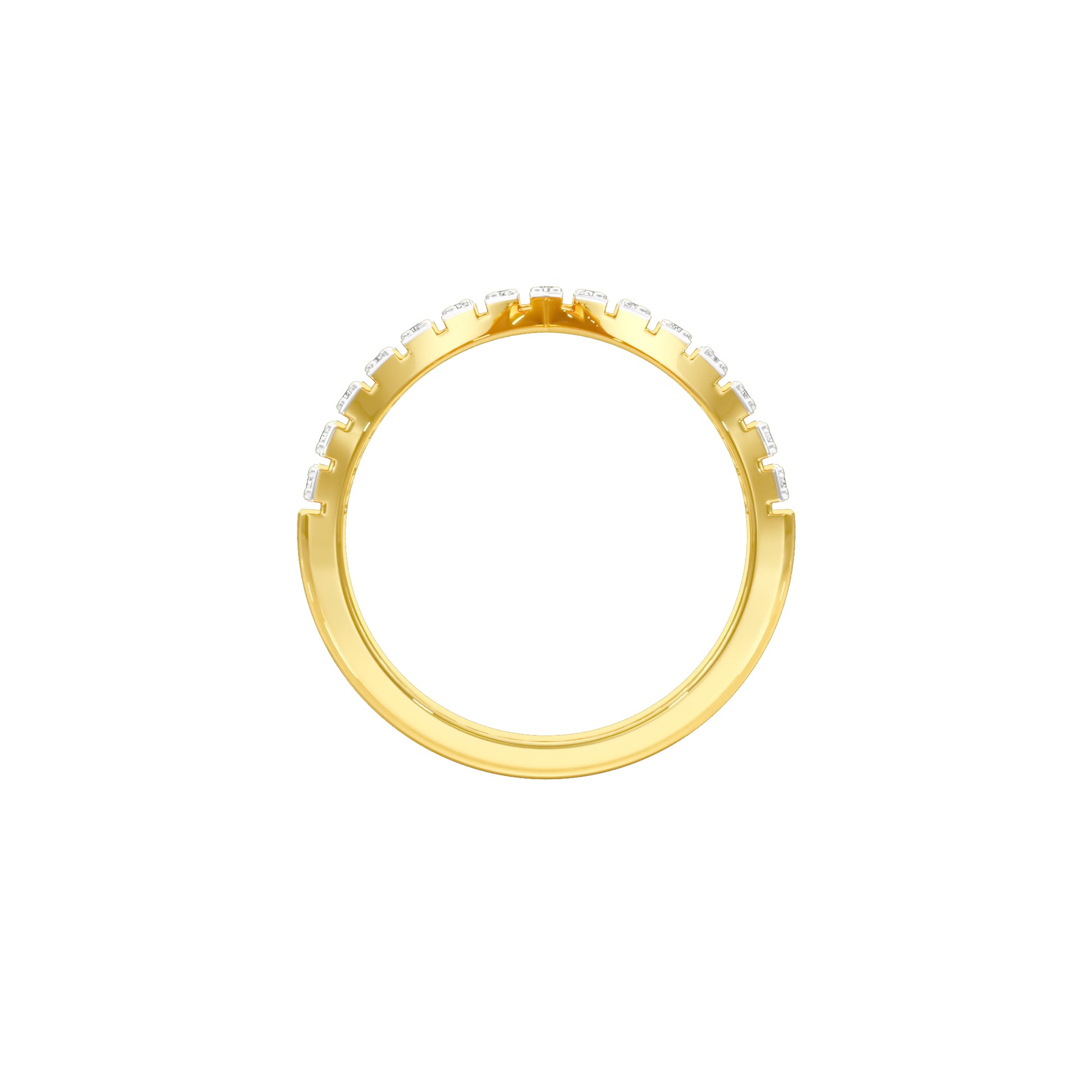 Pointed Chevron Diamond Engagement Ring 18 KT / Yellow Gold / 18