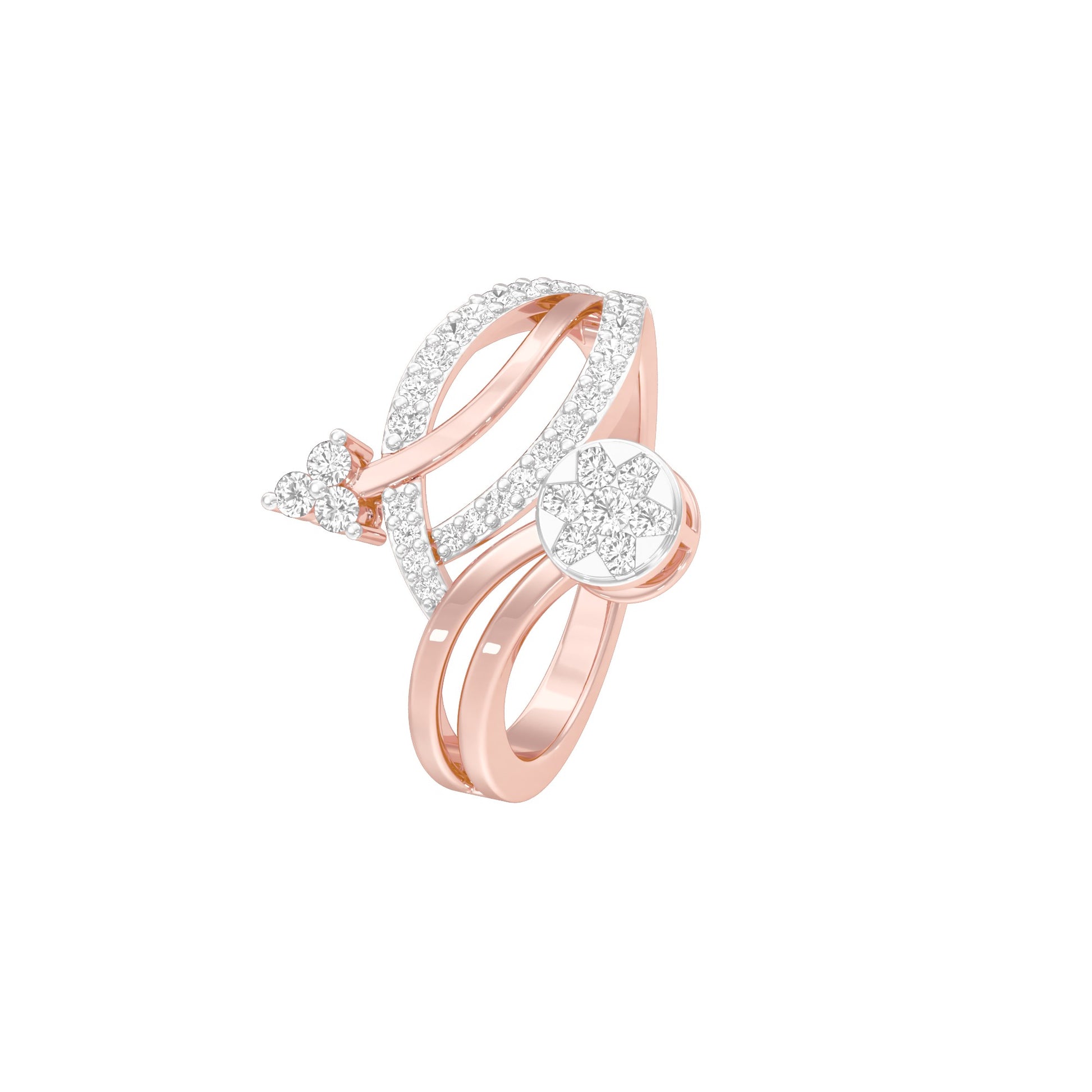Interlace Embrace Diamond Ring 9 KT / Rose Gold / 18