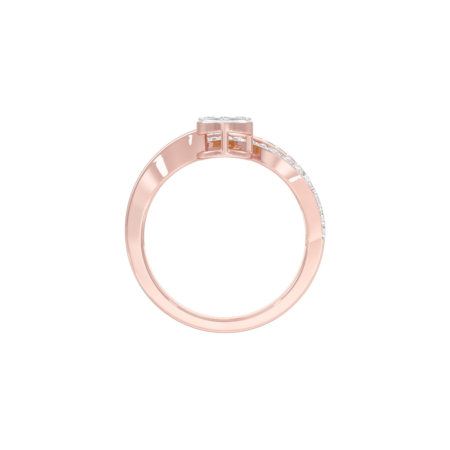 Interlace Embrace Diamond Ring 9 KT / Rose Gold / 18