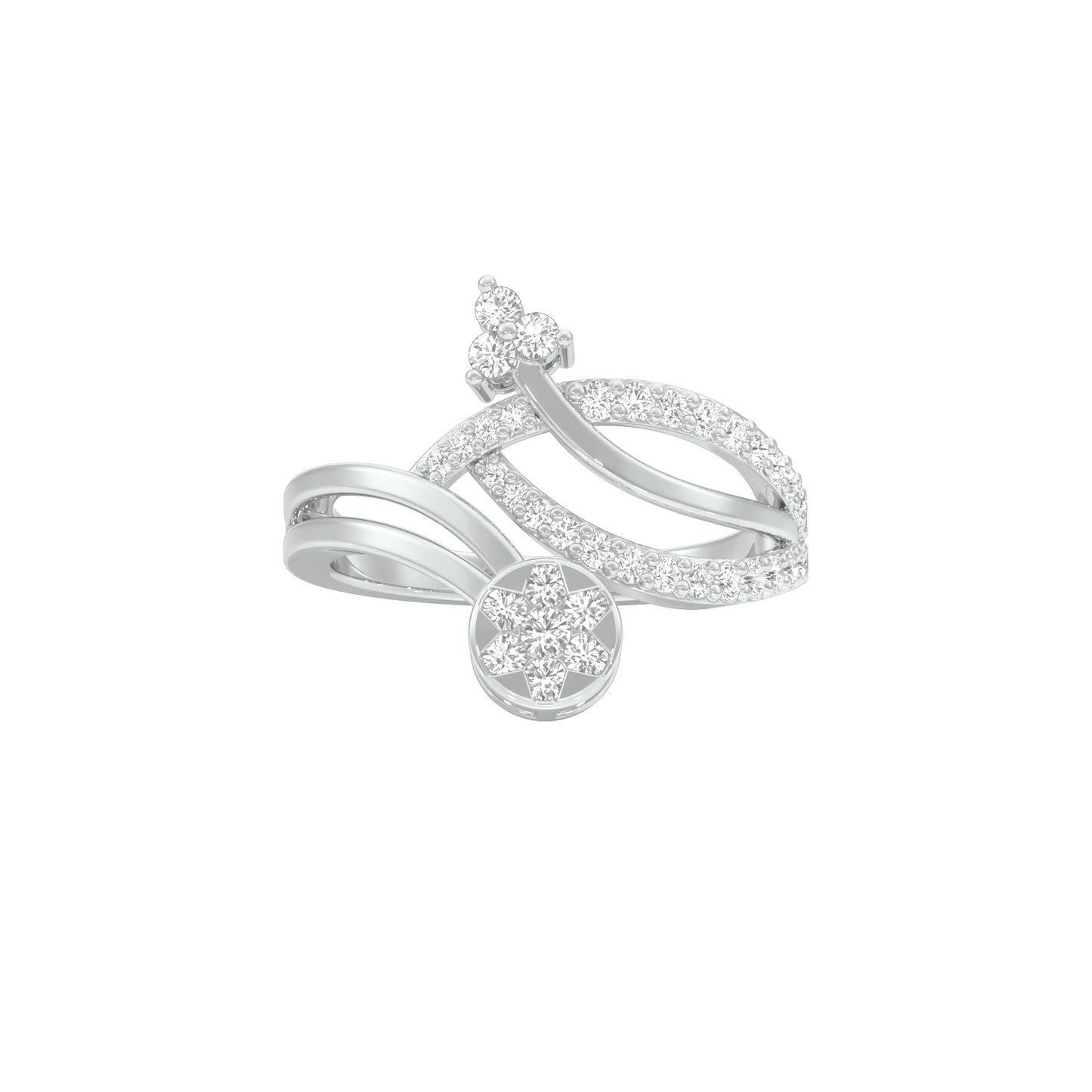 Interlace Embrace Diamond Ring 9 KT / White Gold / 18