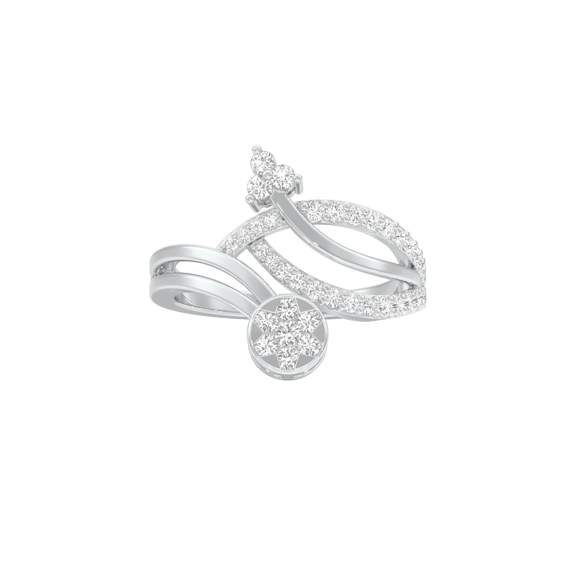 Interlace Embrace Diamond Ring 9 KT / White Gold / 18