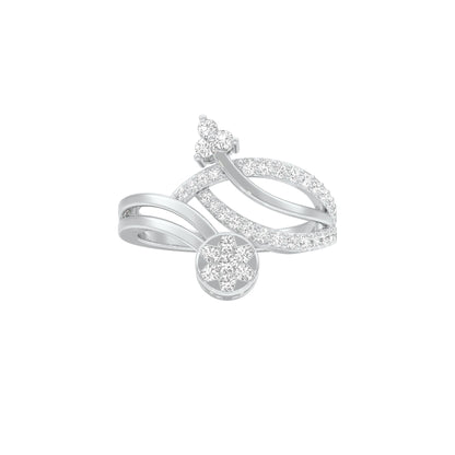 Interlace Embrace Diamond Ring 9 KT / White Gold / 18
