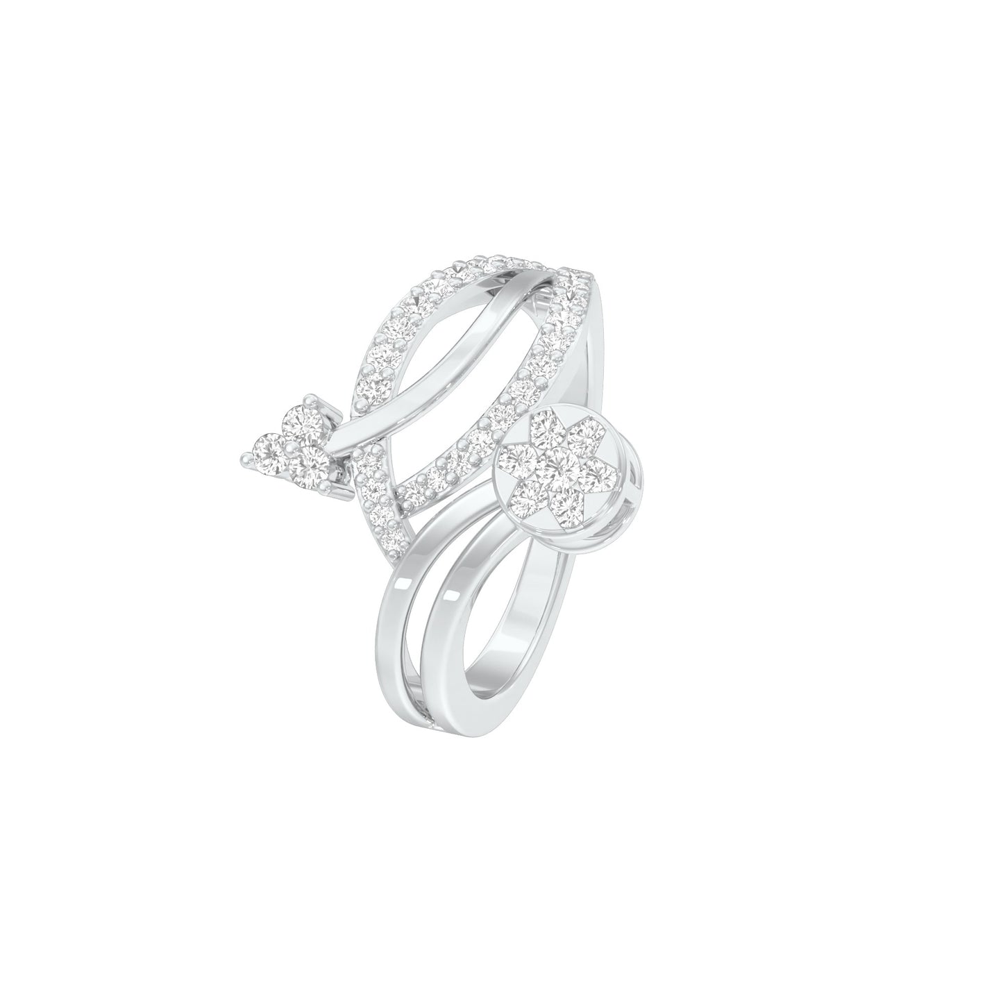 Interlace Embrace Diamond Ring 9 KT / White Gold / 18