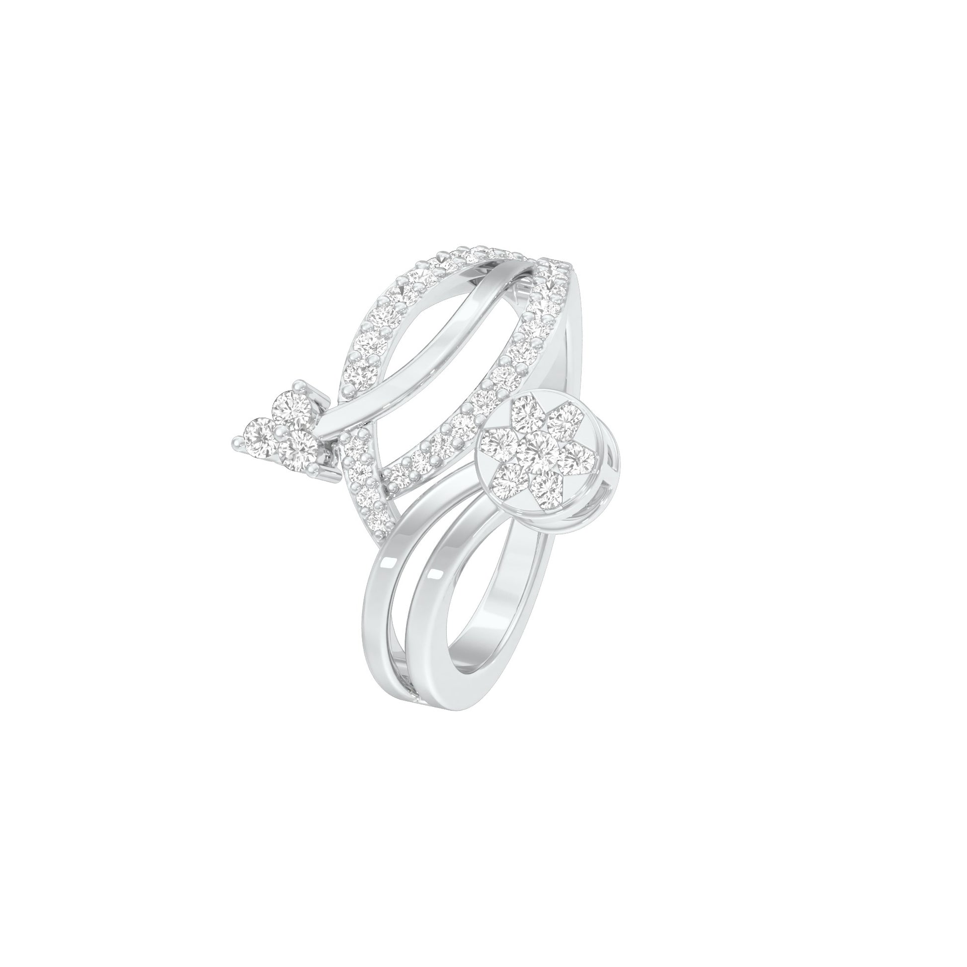 Interlace Embrace Diamond Ring 9 KT / White Gold / 18