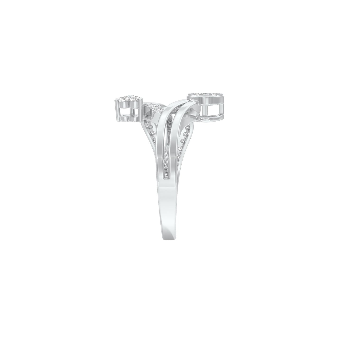 Interlace Embrace Diamond Ring 9 KT / White Gold / 18
