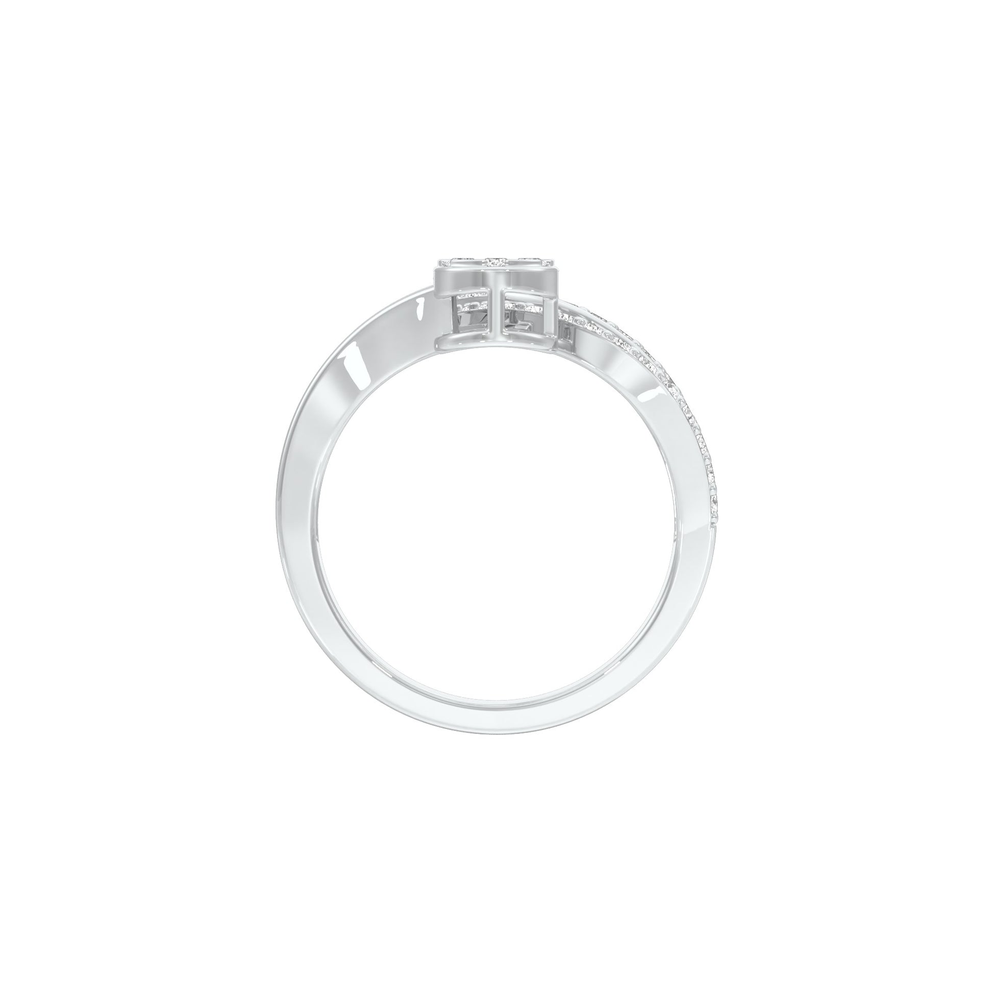 Interlace Embrace Diamond Ring 9 KT / White Gold / 18