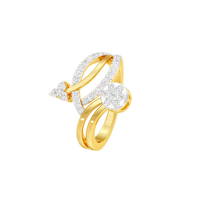 Interlace Embrace Diamond Ring 9 KT / Yellow Gold / 18
