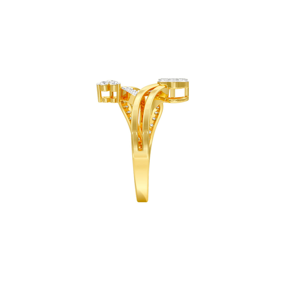 Interlace Embrace Diamond Ring 9 KT / Yellow Gold / 18