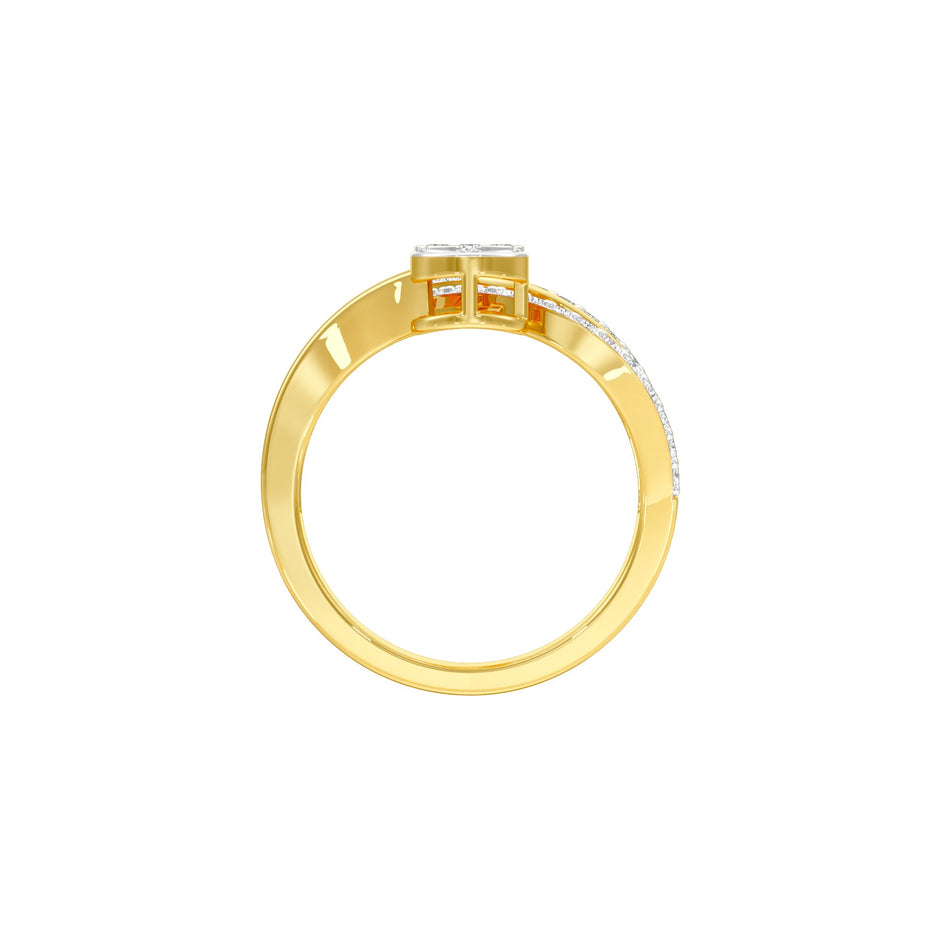 Interlace Embrace Diamond Ring 9 KT / Yellow Gold / 18