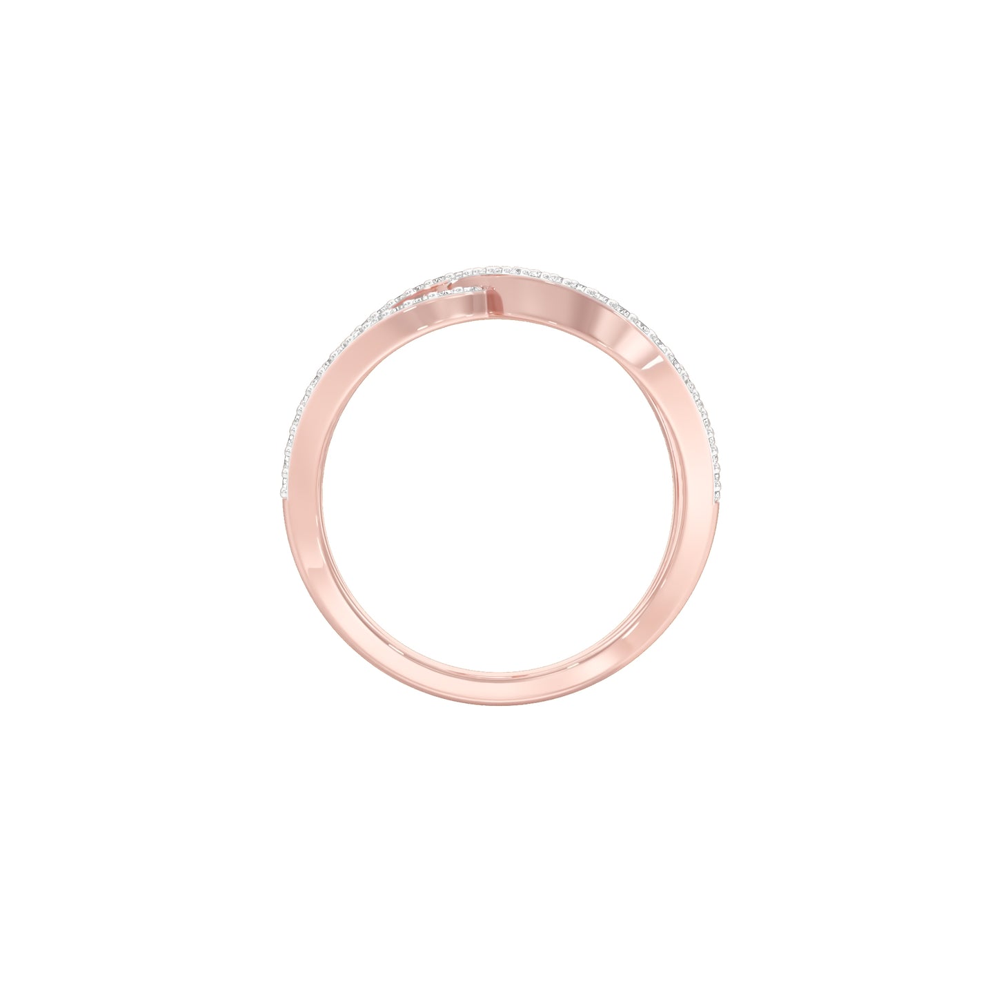 Abstract Bypass Diamond Ring 18 KT / Rose Gold / 18
