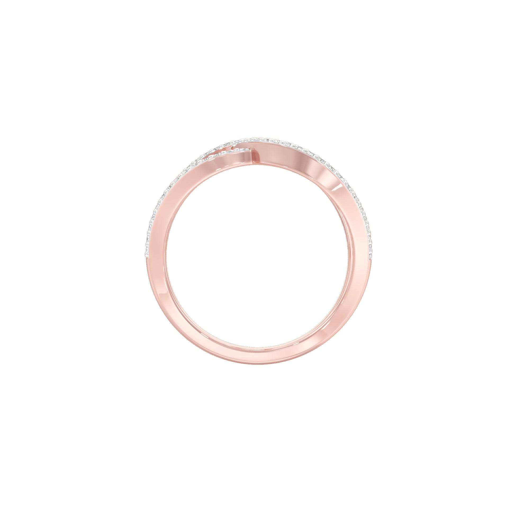 Abstract Bypass Diamond Ring 18 KT / Rose Gold / 18