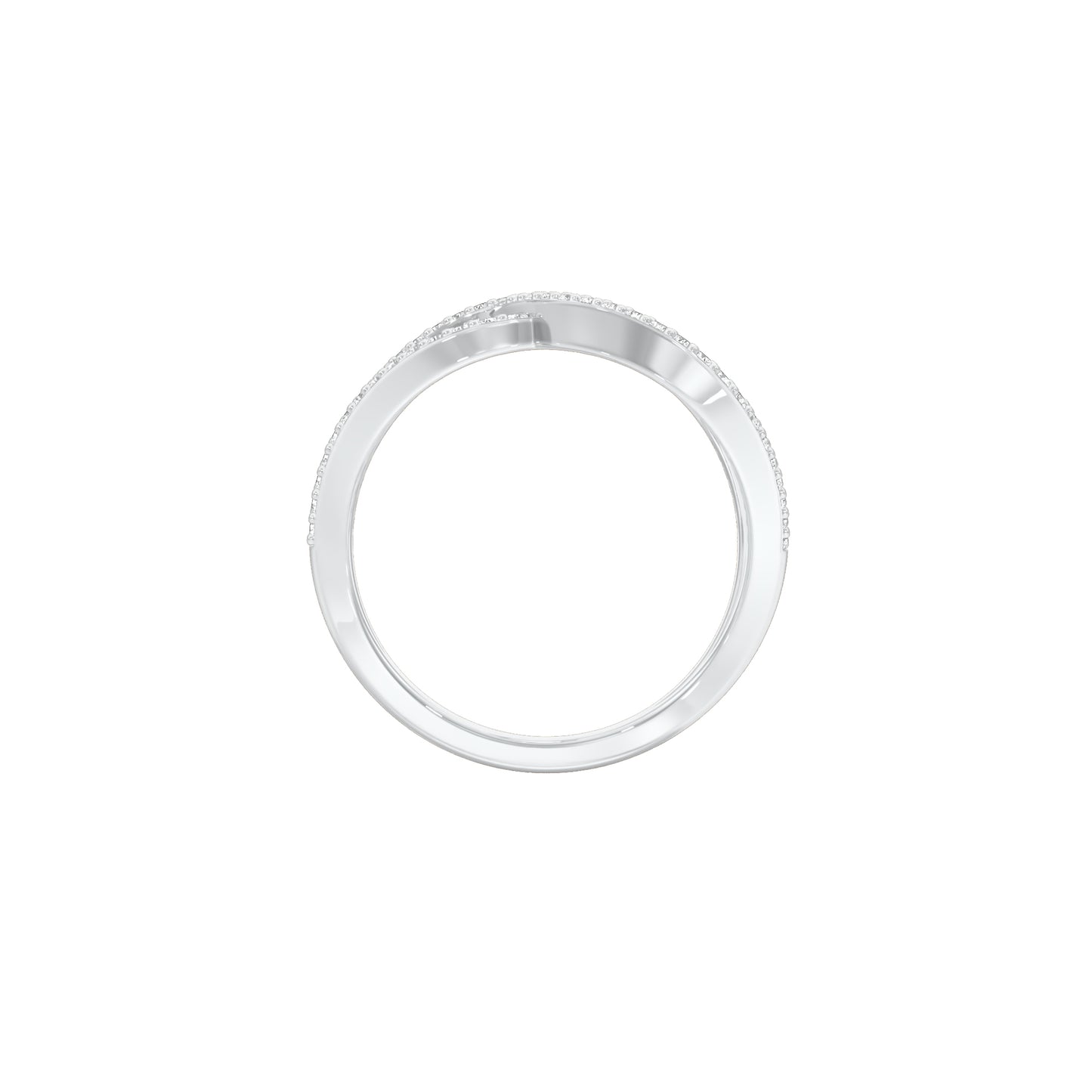 Abstract Bypass Diamond Ring 18 KT / White Gold / 18