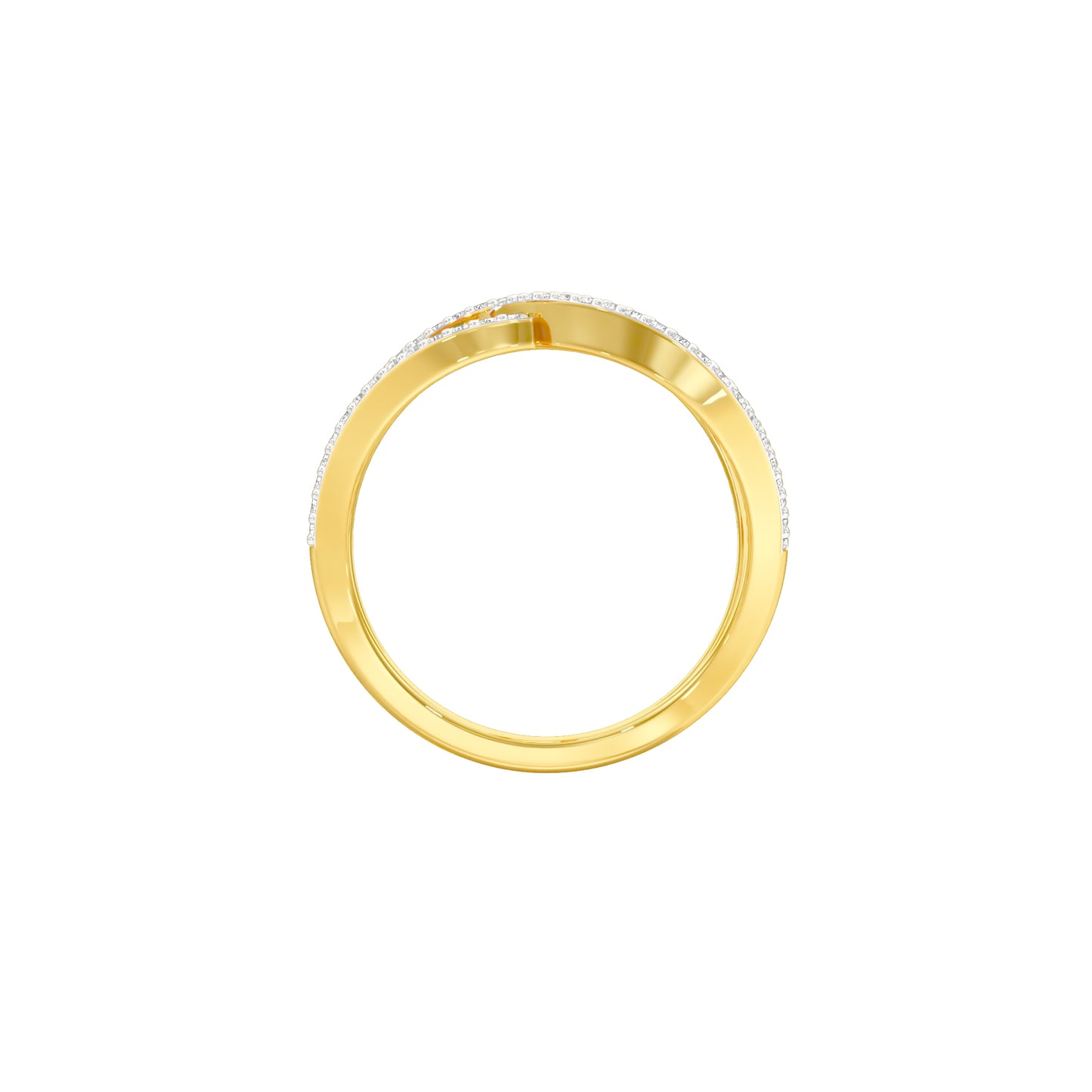 Abstract Bypass Diamond Ring 18 KT / Yellow Gold / 18
