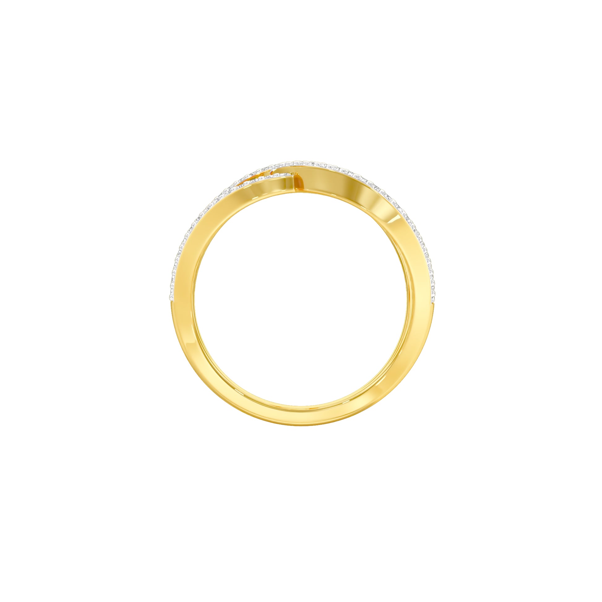 Abstract Bypass Diamond Ring 18 KT / Yellow Gold / 18