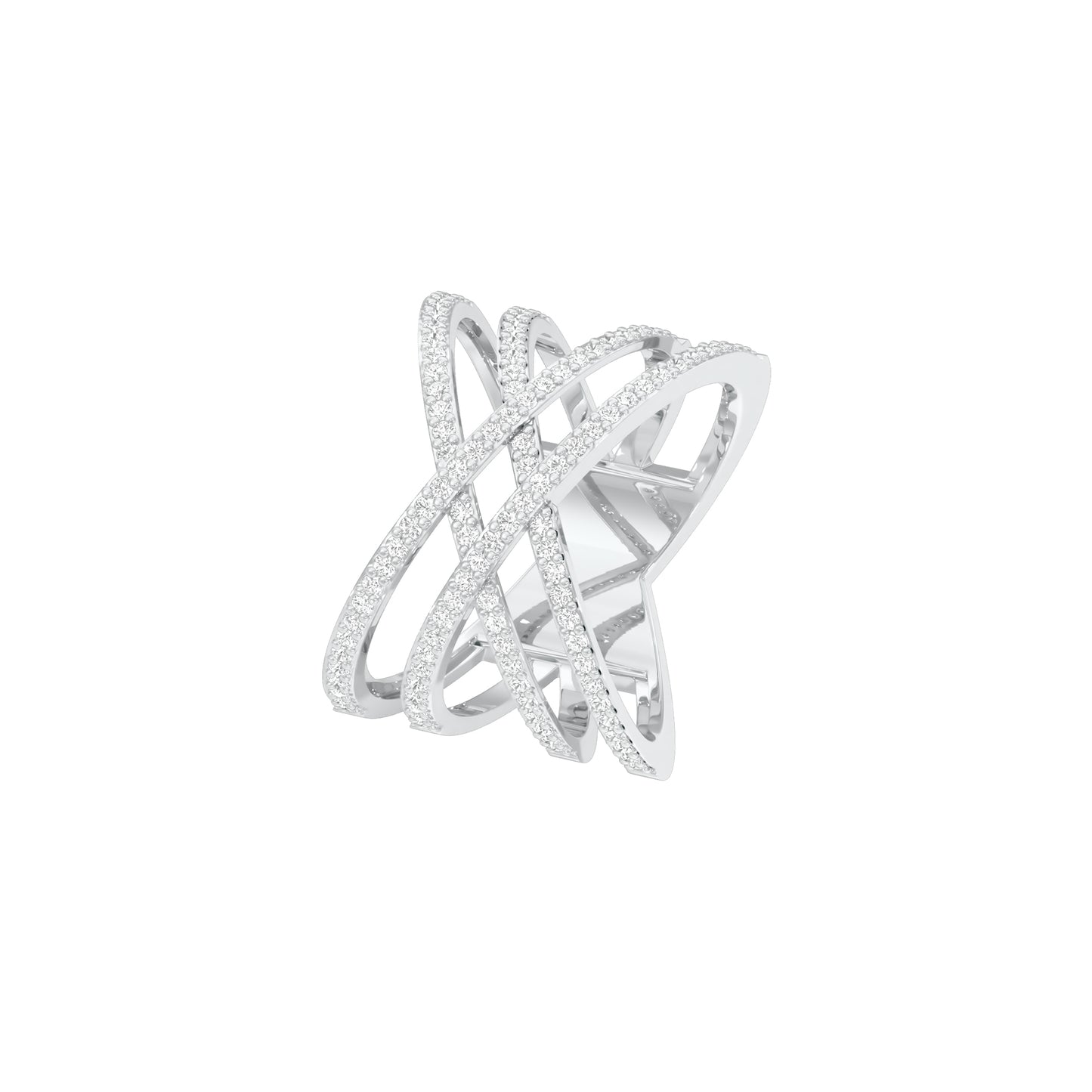 Starry Corset Diamond Ring 18 KT / White Gold / 18