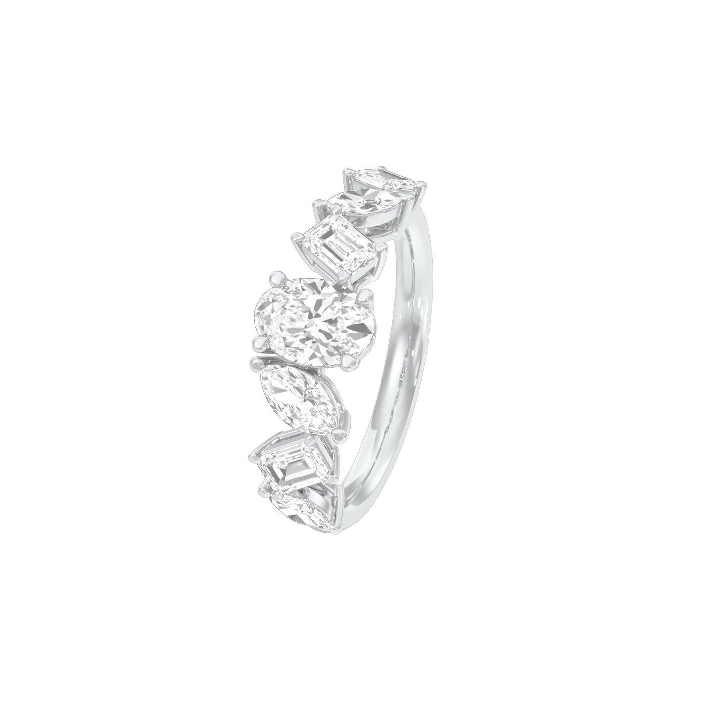 Mixed Diamond Eternity Cocktail Ring
