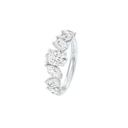 Mixed Diamond Eternity Cocktail Ring