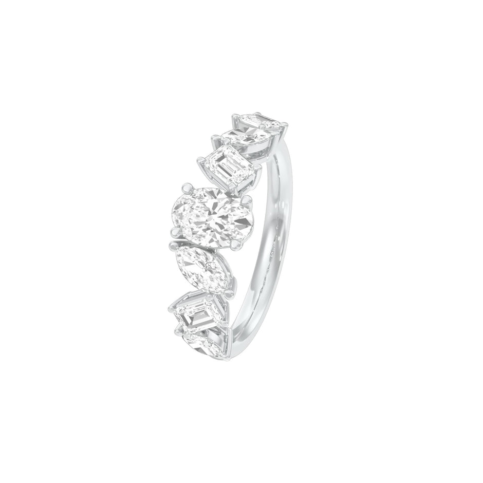Mixed Diamond Eternity Cocktail Ring