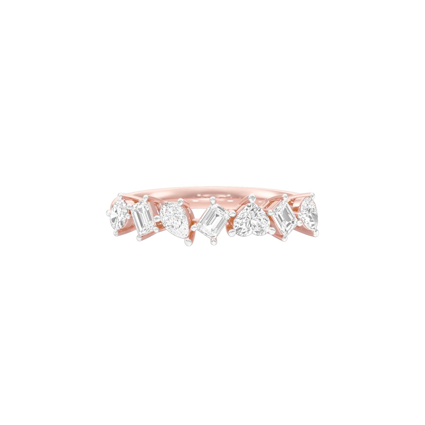 Radiant Mosaic Mixed Diamond Ring 18 KT / Rose Gold / 18