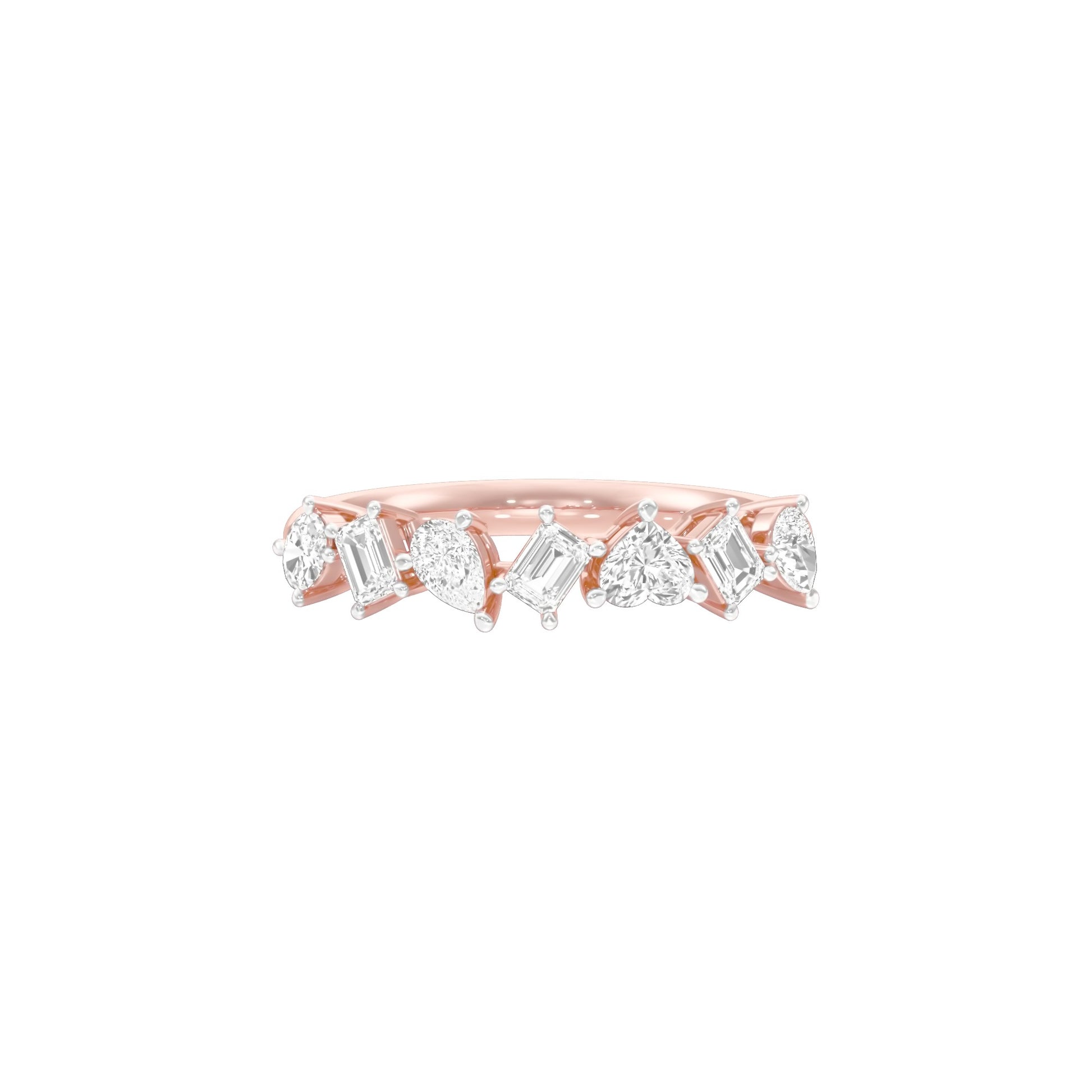 Radiant Mosaic Mixed Diamond Ring 18 KT / Rose Gold / 18
