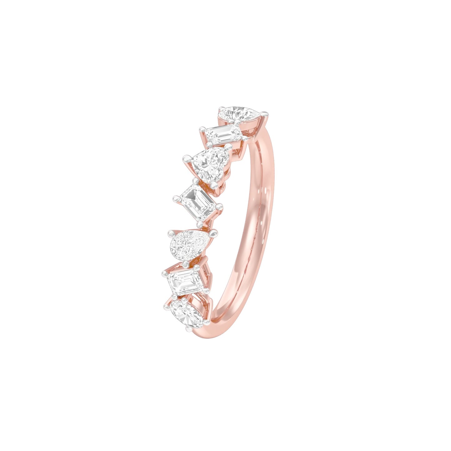 Radiant Mosaic Mixed Diamond Ring 18 KT / Rose Gold / 18